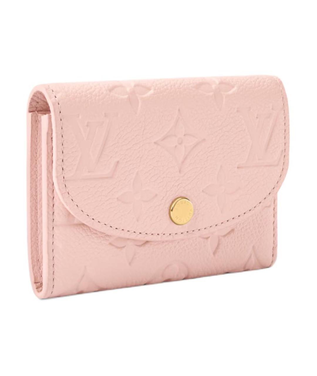 LOUIS VUITTON Розовый кожаный кошелек, фото 2