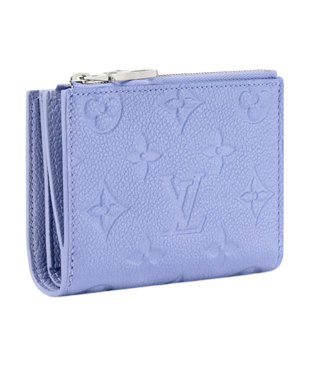 LOUIS VUITTON Голубой кожаный кошелек, фото 2