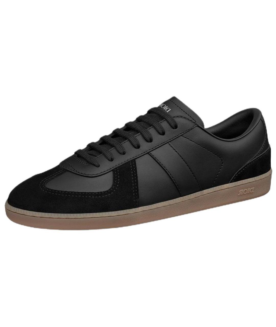 CHRISTIAN DIOR Черные кожаные низкие кроссовки / кеды, фото 3