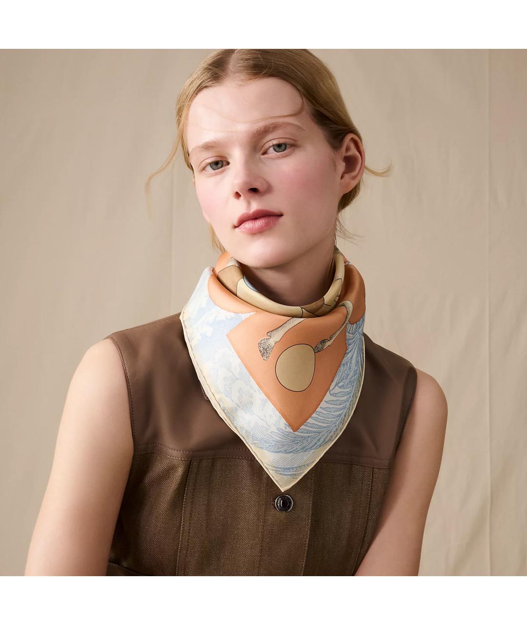 HERMES Мульти шелковый платок, фото 3