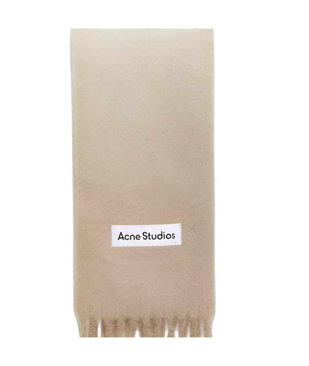 ACNE STUDIOS Бежевый шерстяной шарф, фото 2