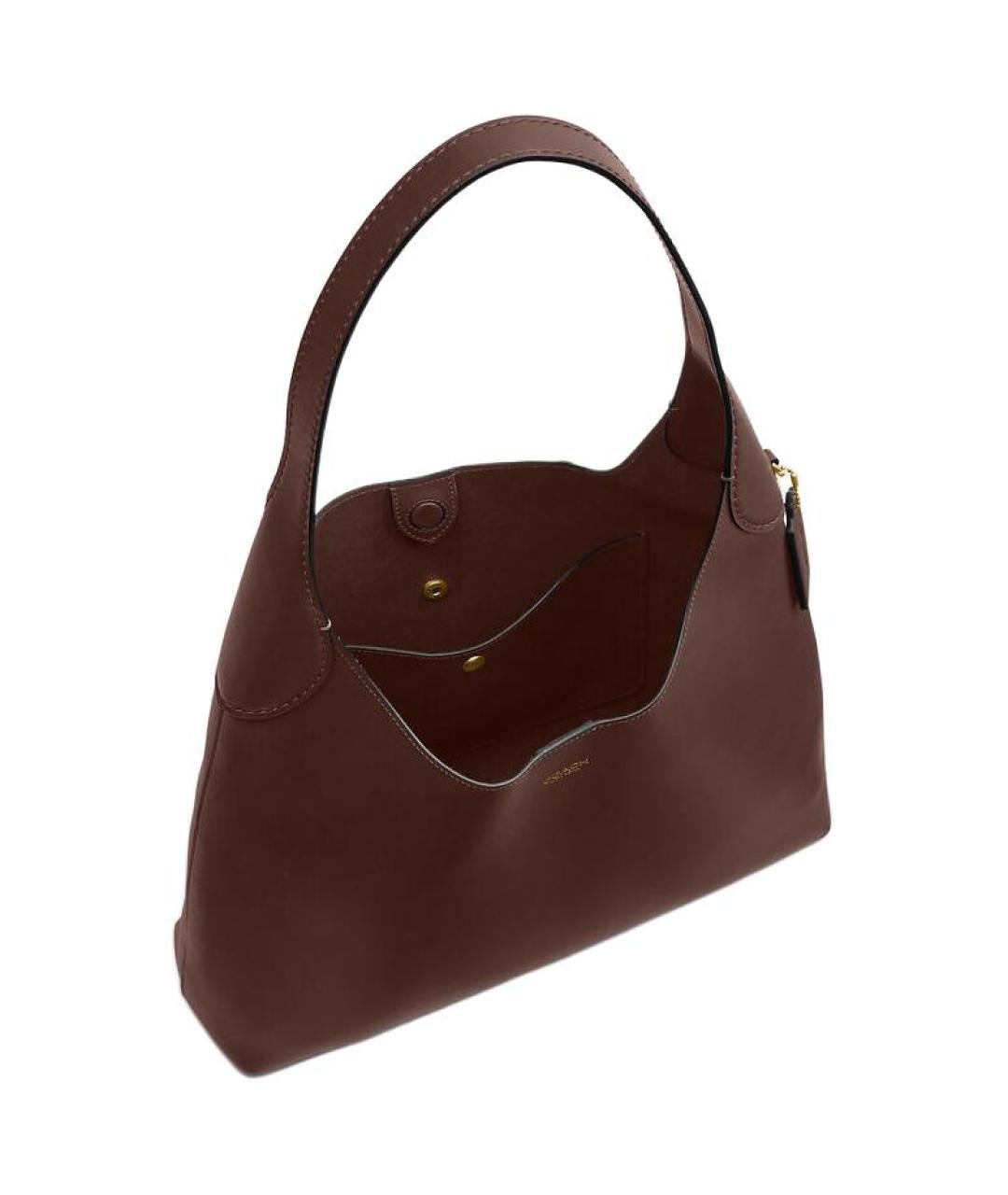 COACH Коричневая кожаная сумка через плечо, фото 3