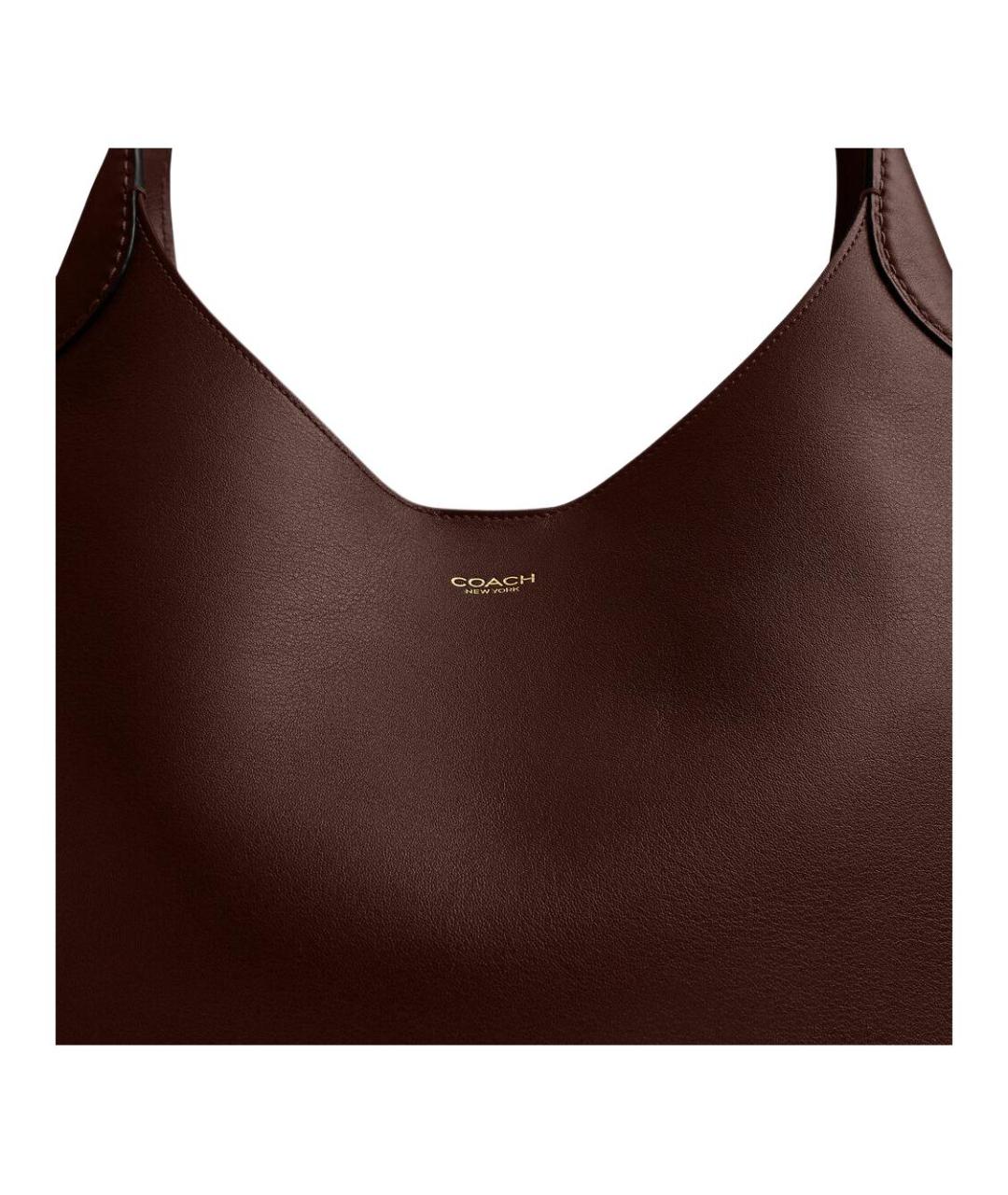 COACH Коричневая кожаная сумка через плечо, фото 4