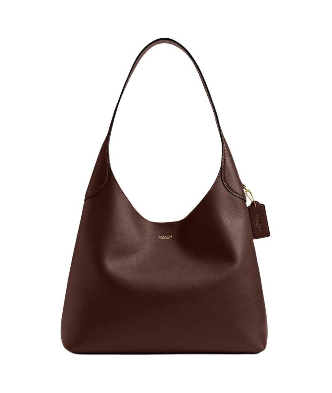 COACH Коричневая кожаная сумка через плечо, фото 1