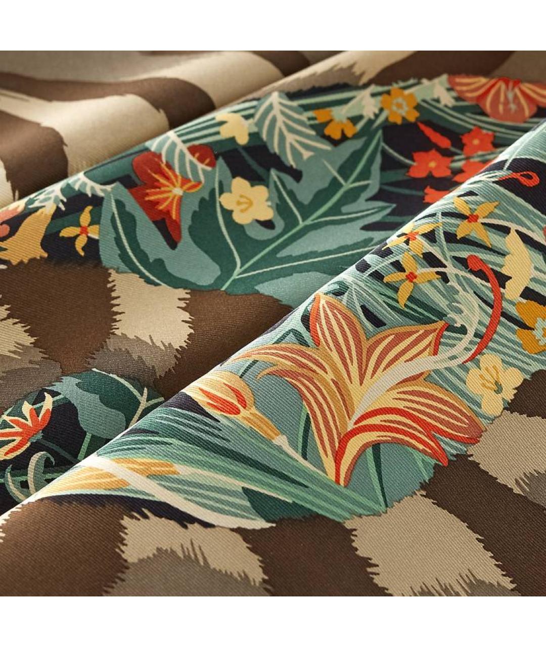 HERMES Черный шелковый шарф, фото 2