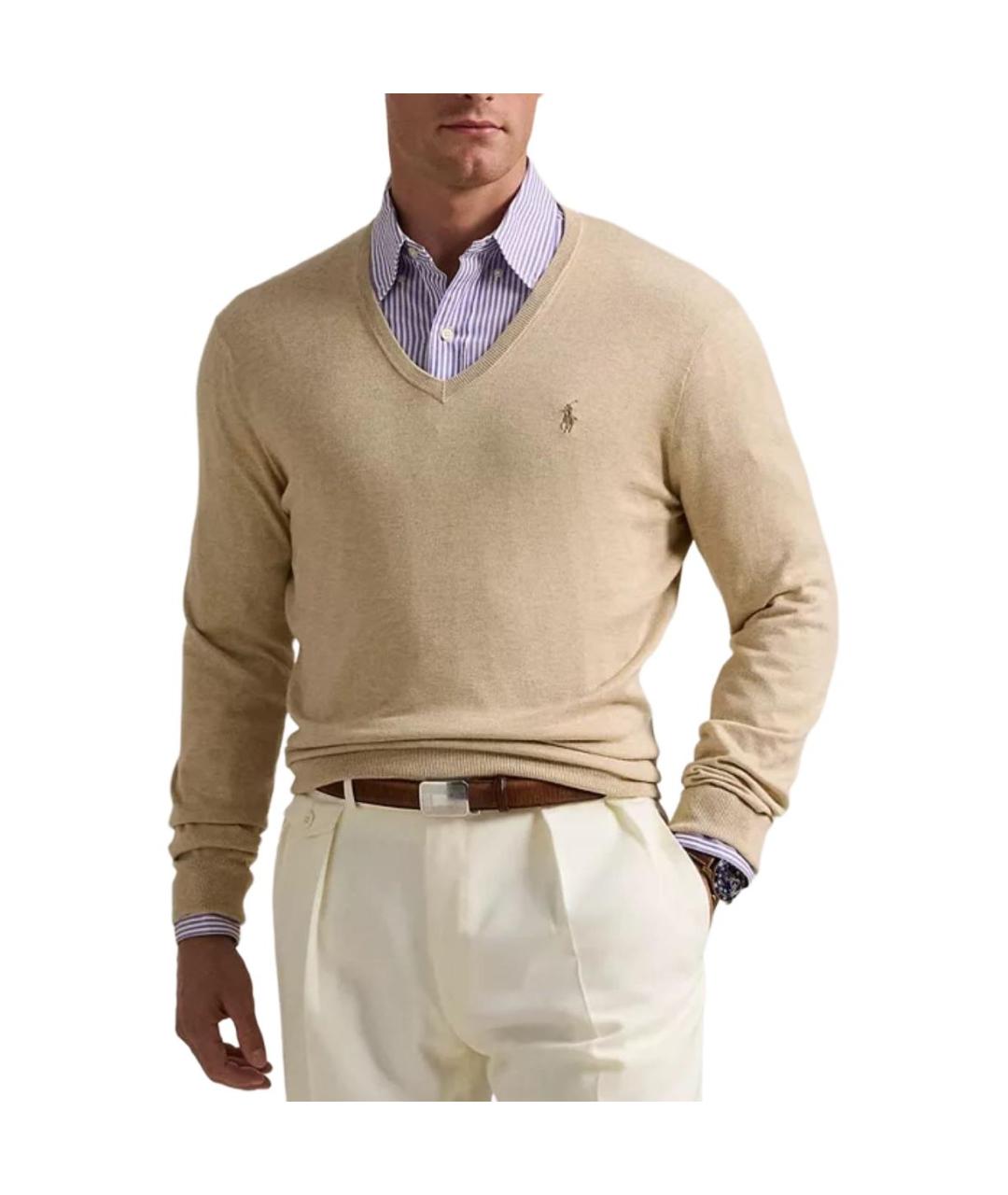 POLO RALPH LAUREN Бежевый джемпер / свитер, фото 4