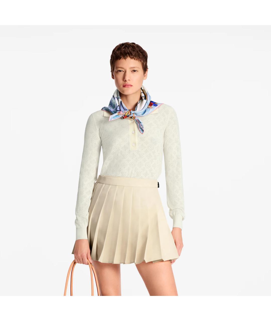 LOUIS VUITTON Голубой шелковый шарф, фото 3