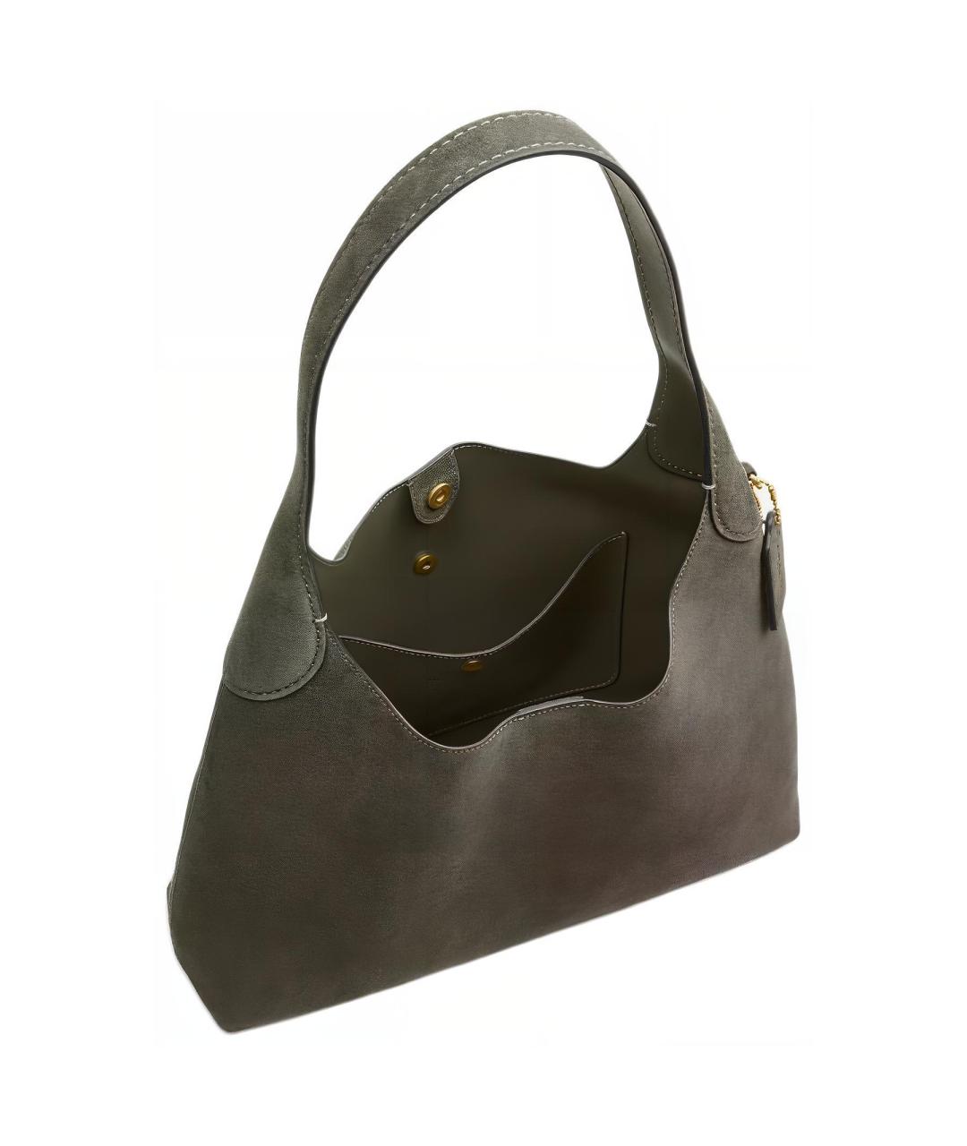 COACH Зеленая замшевая сумка через плечо, фото 5