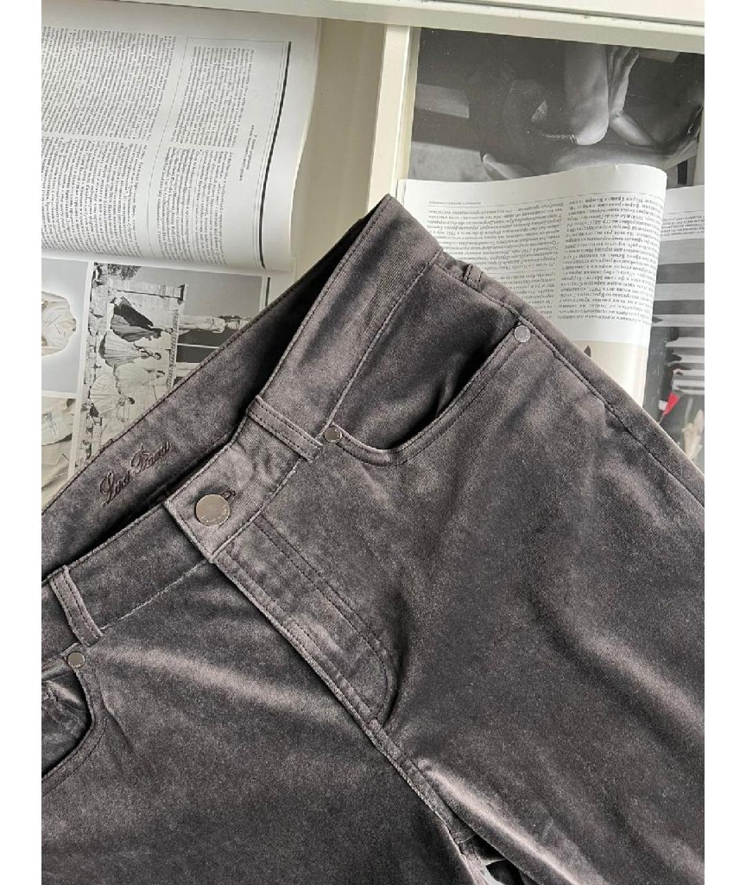 LORO PIANA Серые брюки узкие, фото 5