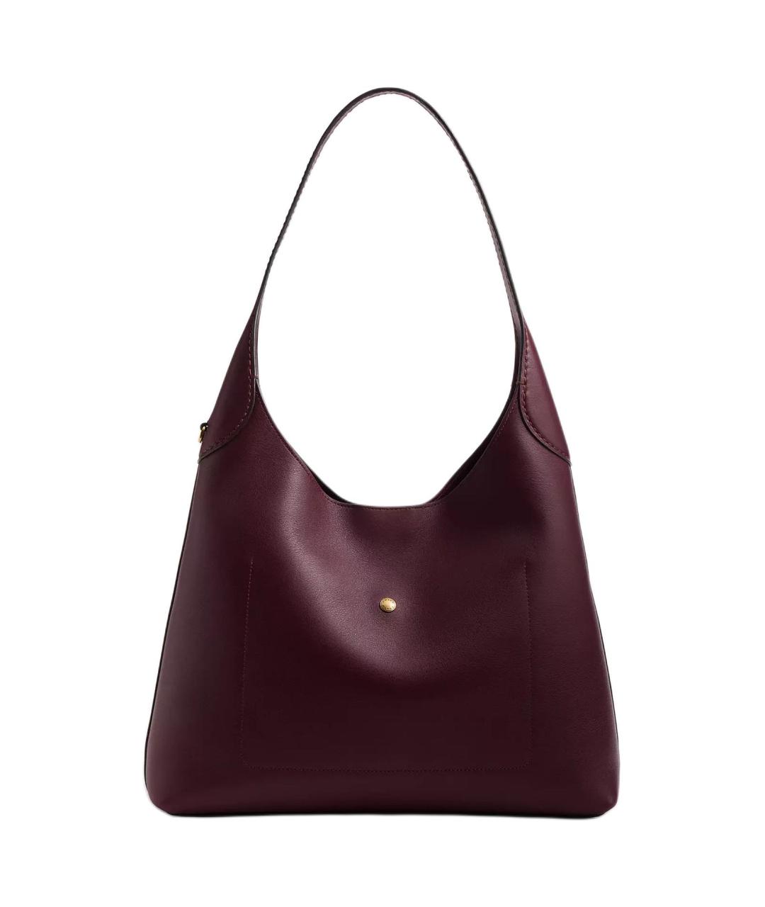 COACH Бордовая кожаная сумка через плечо, фото 3