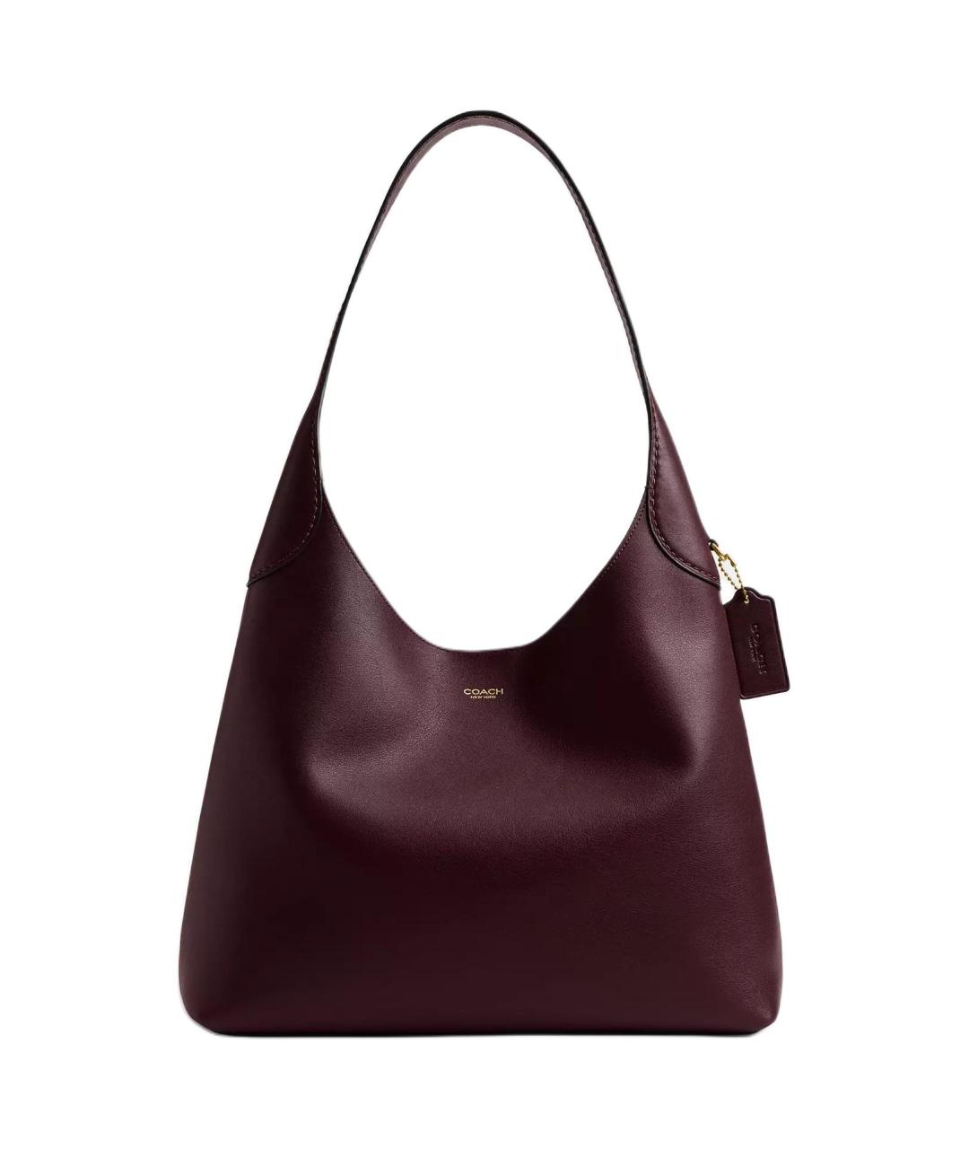 COACH Бордовая кожаная сумка через плечо, фото 1