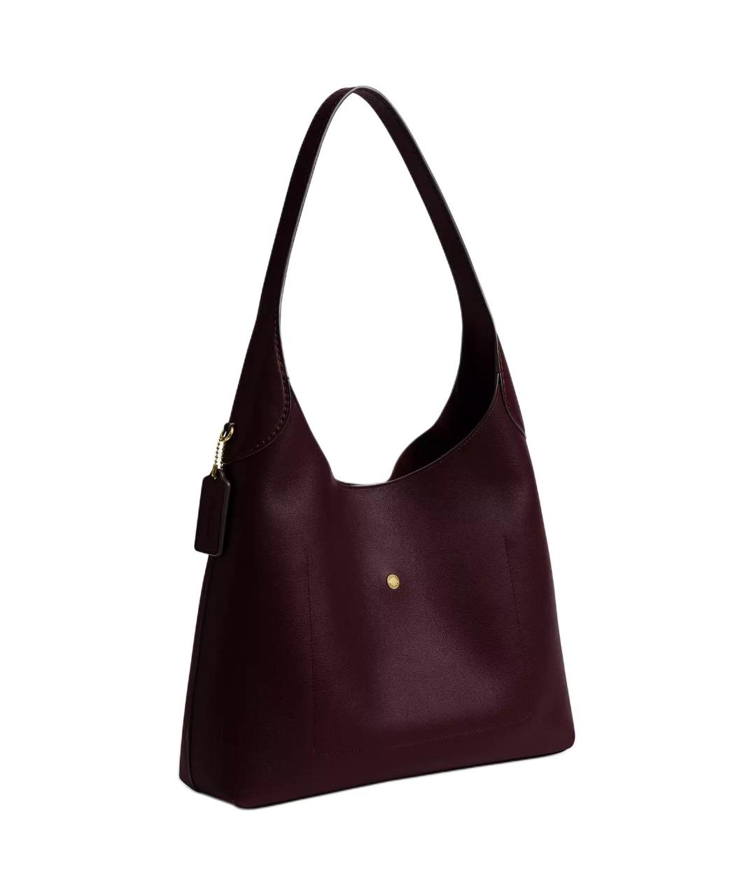 COACH Бордовая кожаная сумка через плечо, фото 2