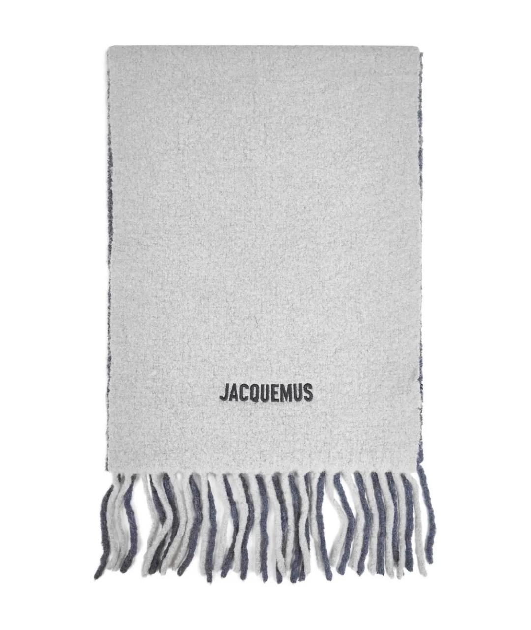 JACQUEMUS Серый шарф, фото 3