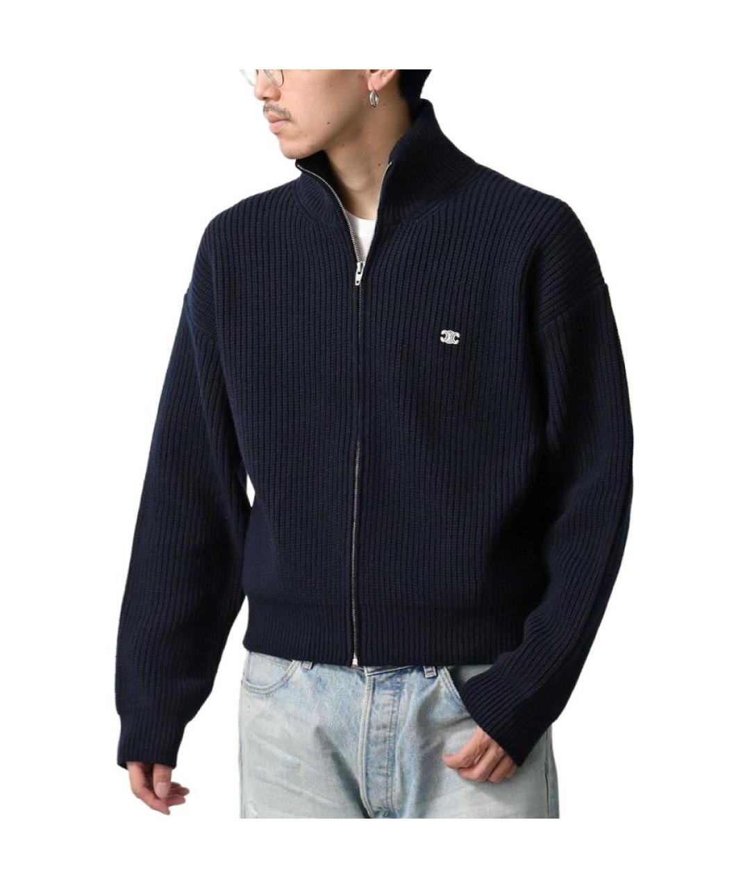 CELINE Темно-синий джемпер / свитер, фото 4