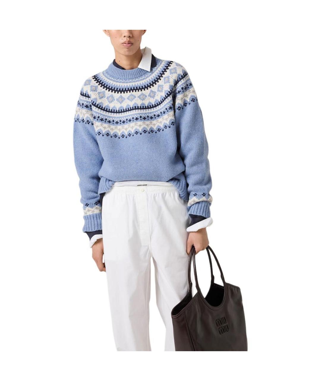 MIU MIU Синий джемпер / свитер, фото 3