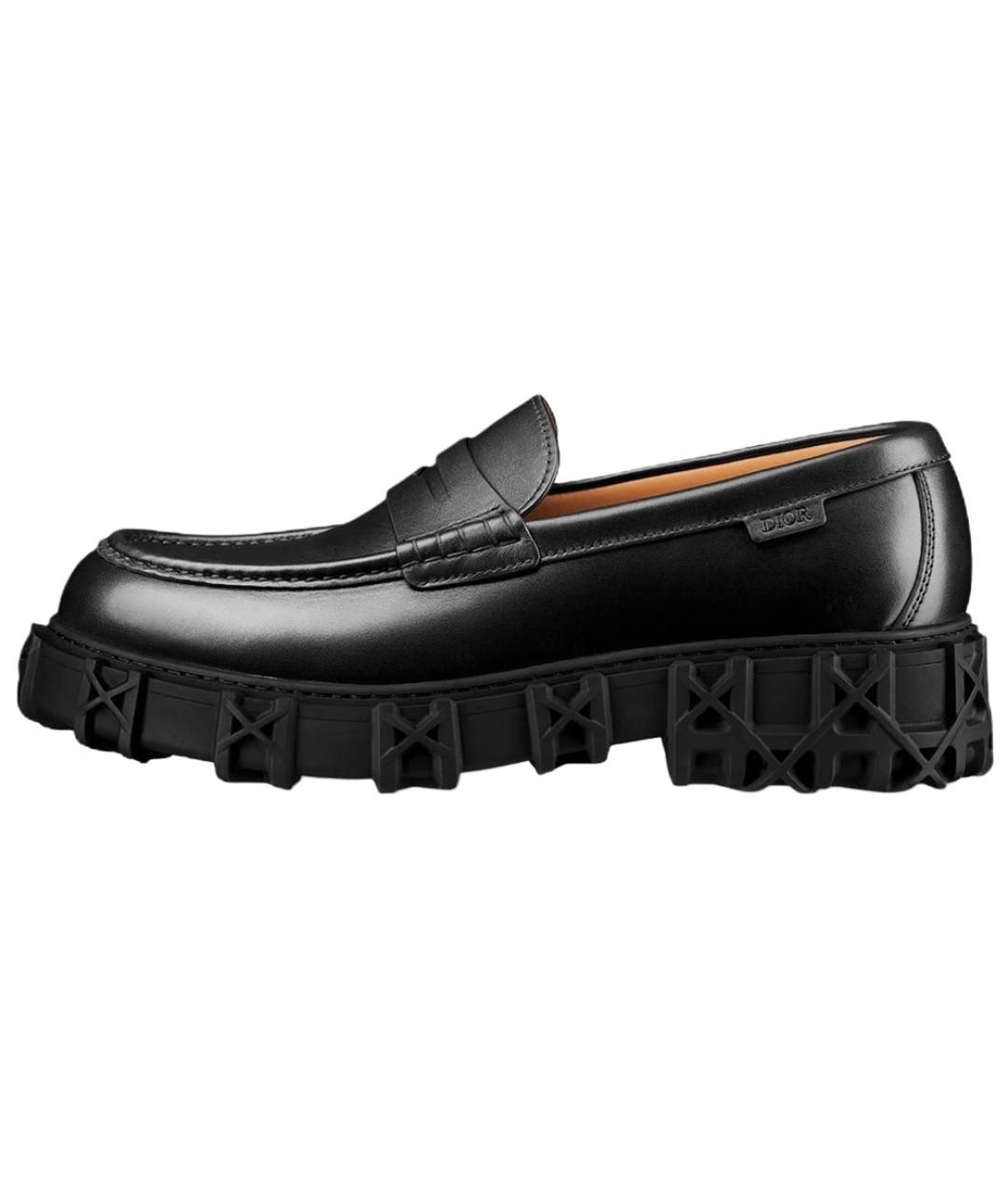 CHRISTIAN DIOR Черные кожаные лоферы, фото 2