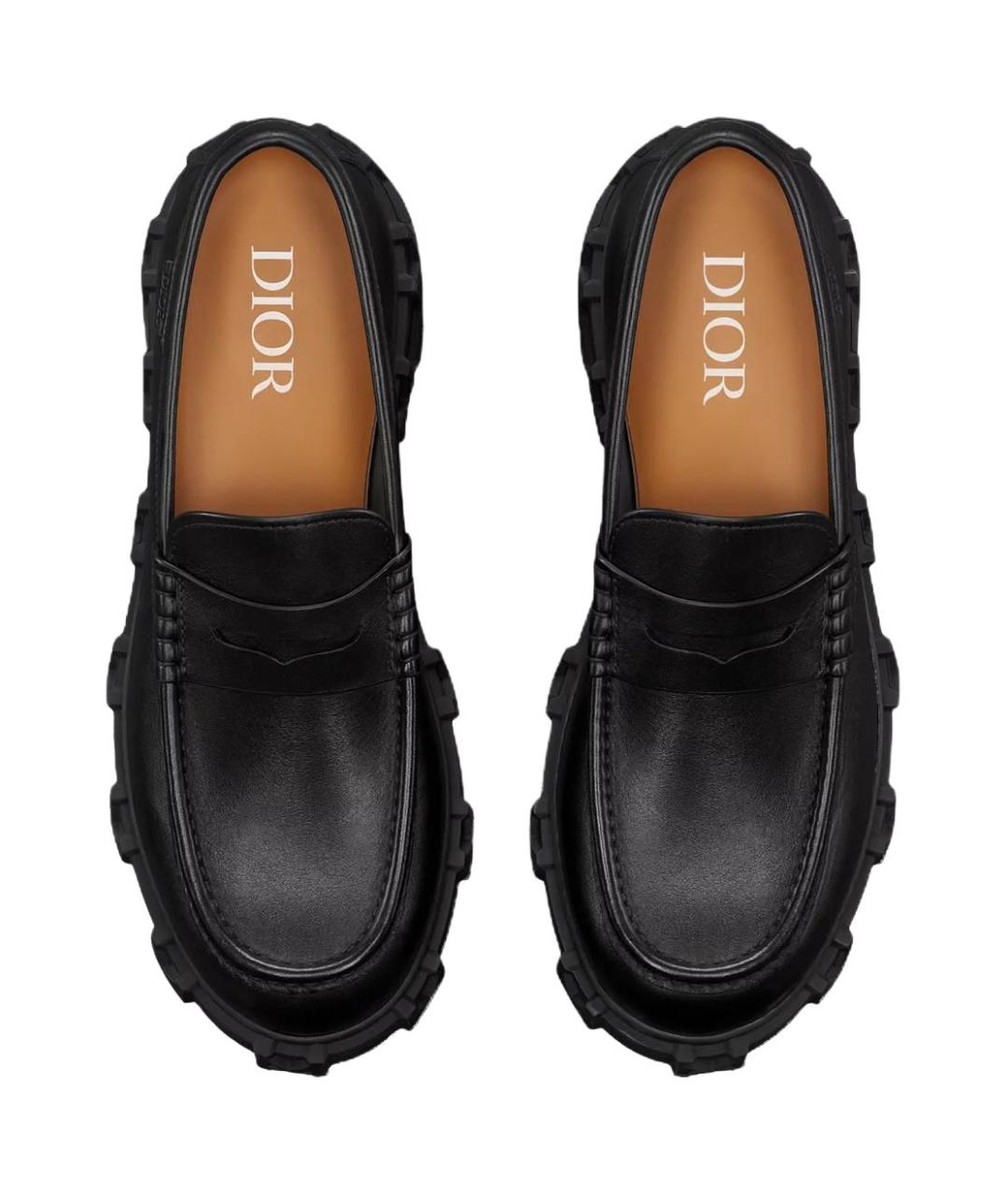 CHRISTIAN DIOR Черные кожаные лоферы, фото 4
