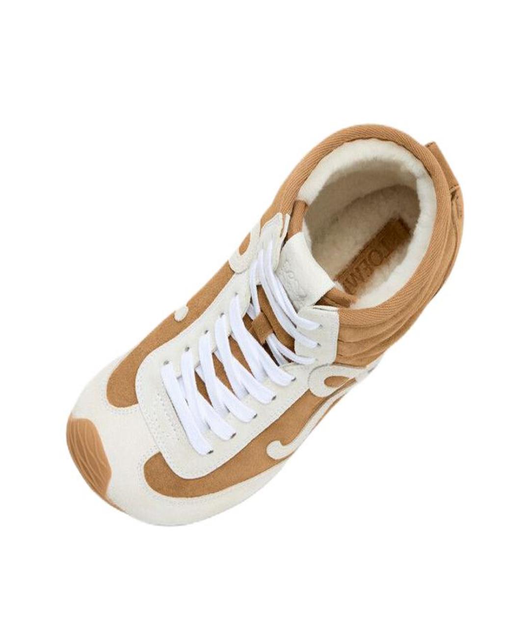 LOEWE Коричневые замшевые кроссовки, фото 5