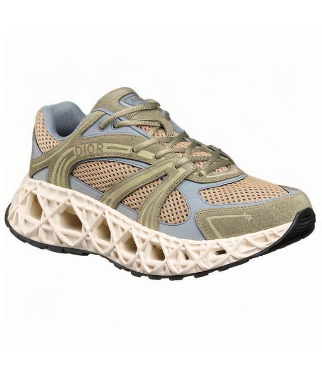 CHRISTIAN DIOR Зеленые текстильные низкие кроссовки / кеды, фото 3