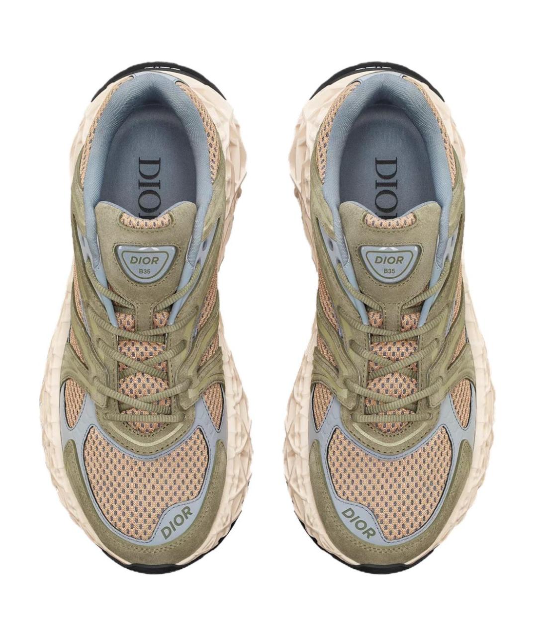 CHRISTIAN DIOR Зеленые текстильные низкие кроссовки / кеды, фото 5