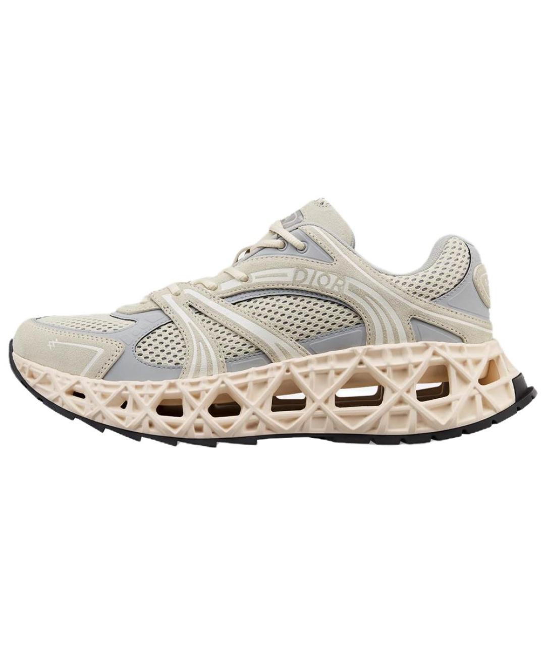 CHRISTIAN DIOR Серые кожаные низкие кроссовки / кеды, фото 2