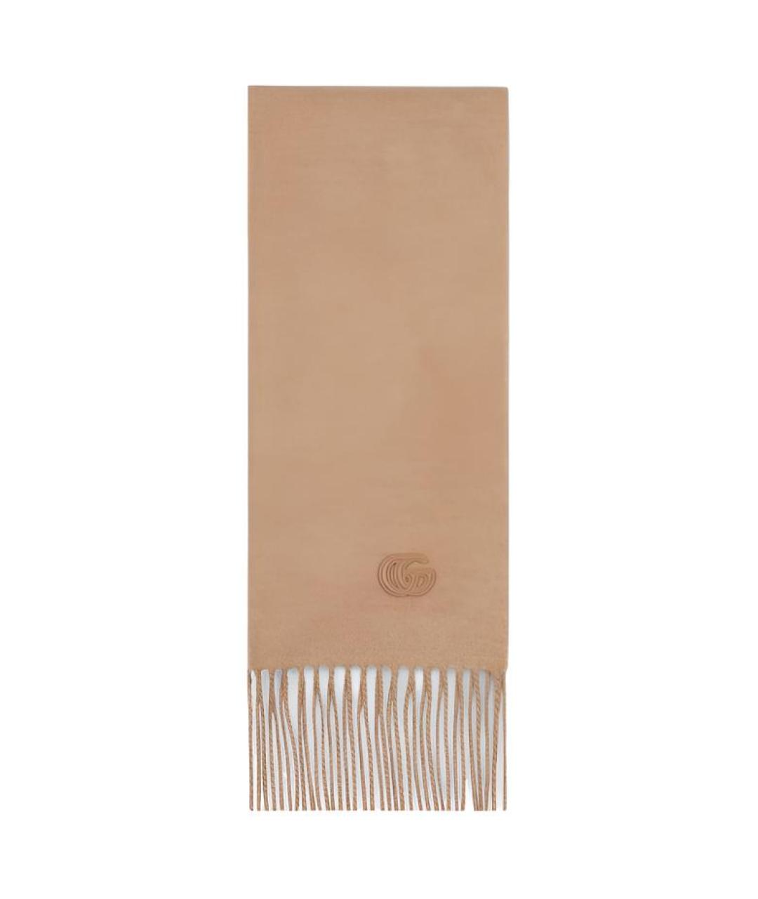 GUCCI Коричневый кашемировый шарф, фото 2