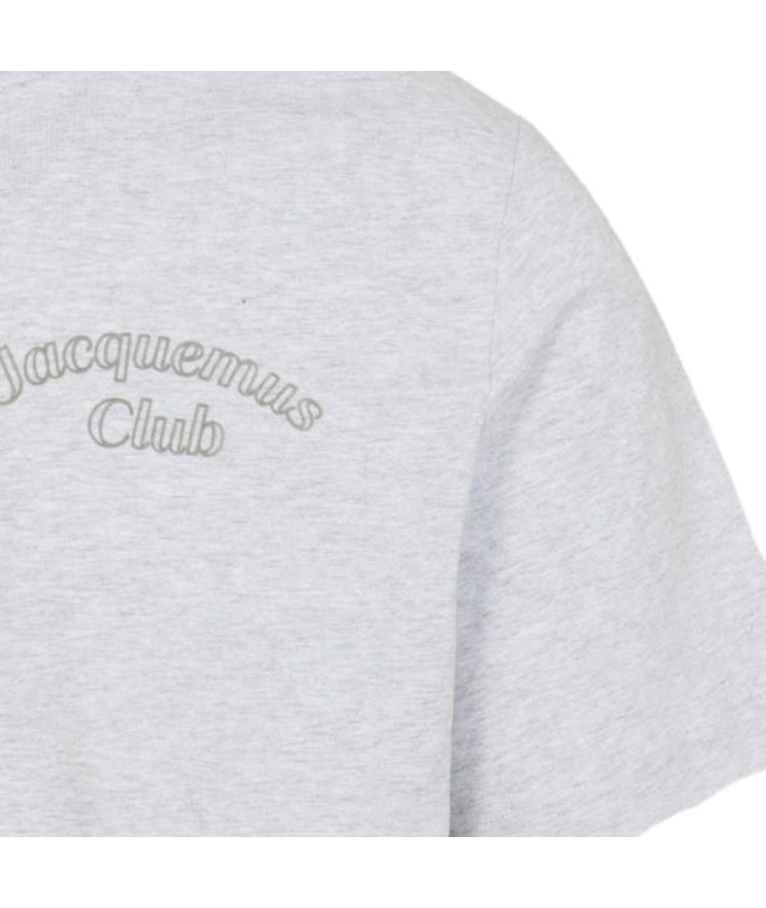 JACQUEMUS Серая хлопковая футболка, фото 4