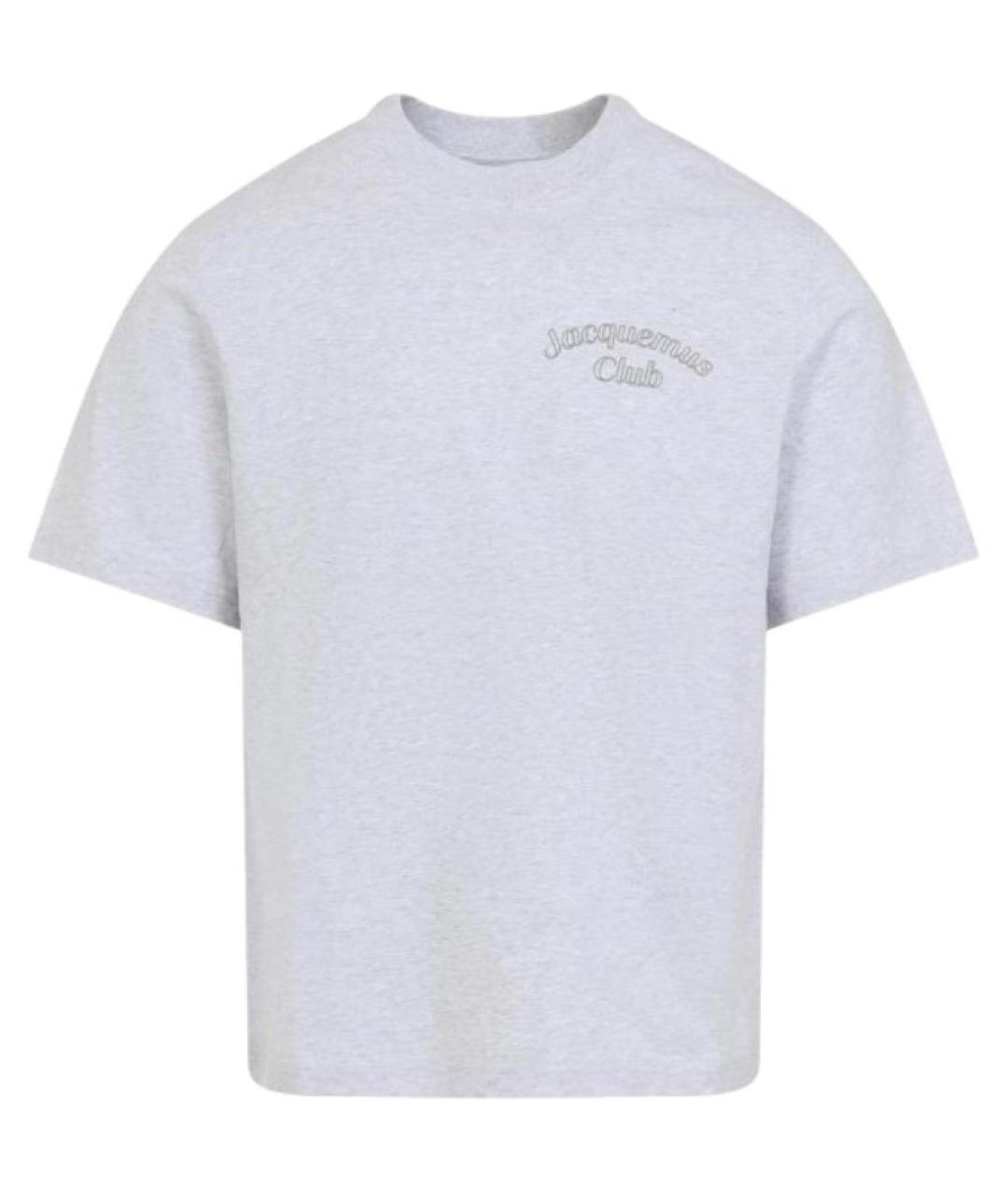 JACQUEMUS Серая хлопковая футболка, фото 1
