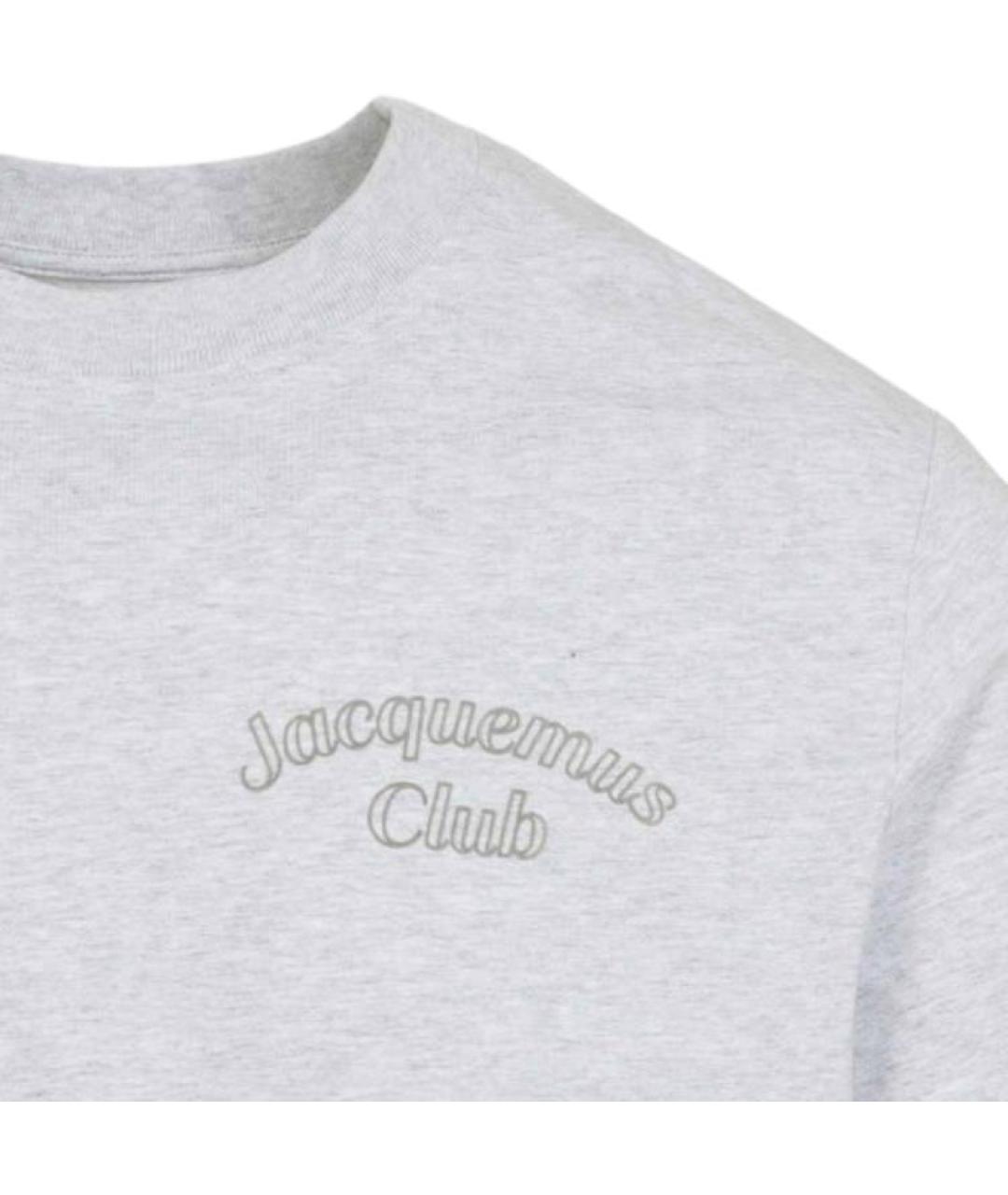 JACQUEMUS Серая хлопковая футболка, фото 3
