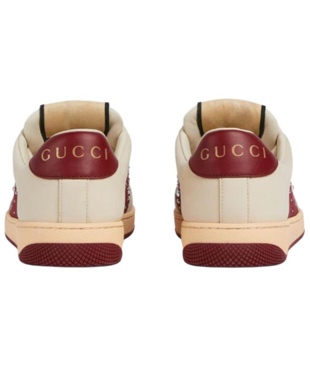 GUCCI Красные кожаные кроссовки, фото 5