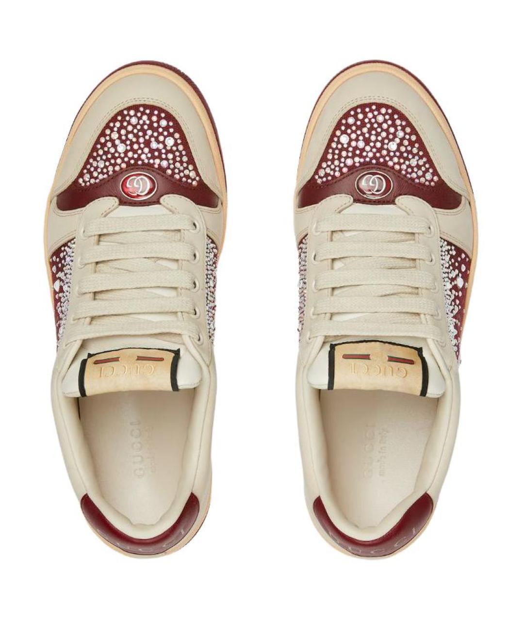 GUCCI Красные кожаные кроссовки, фото 4