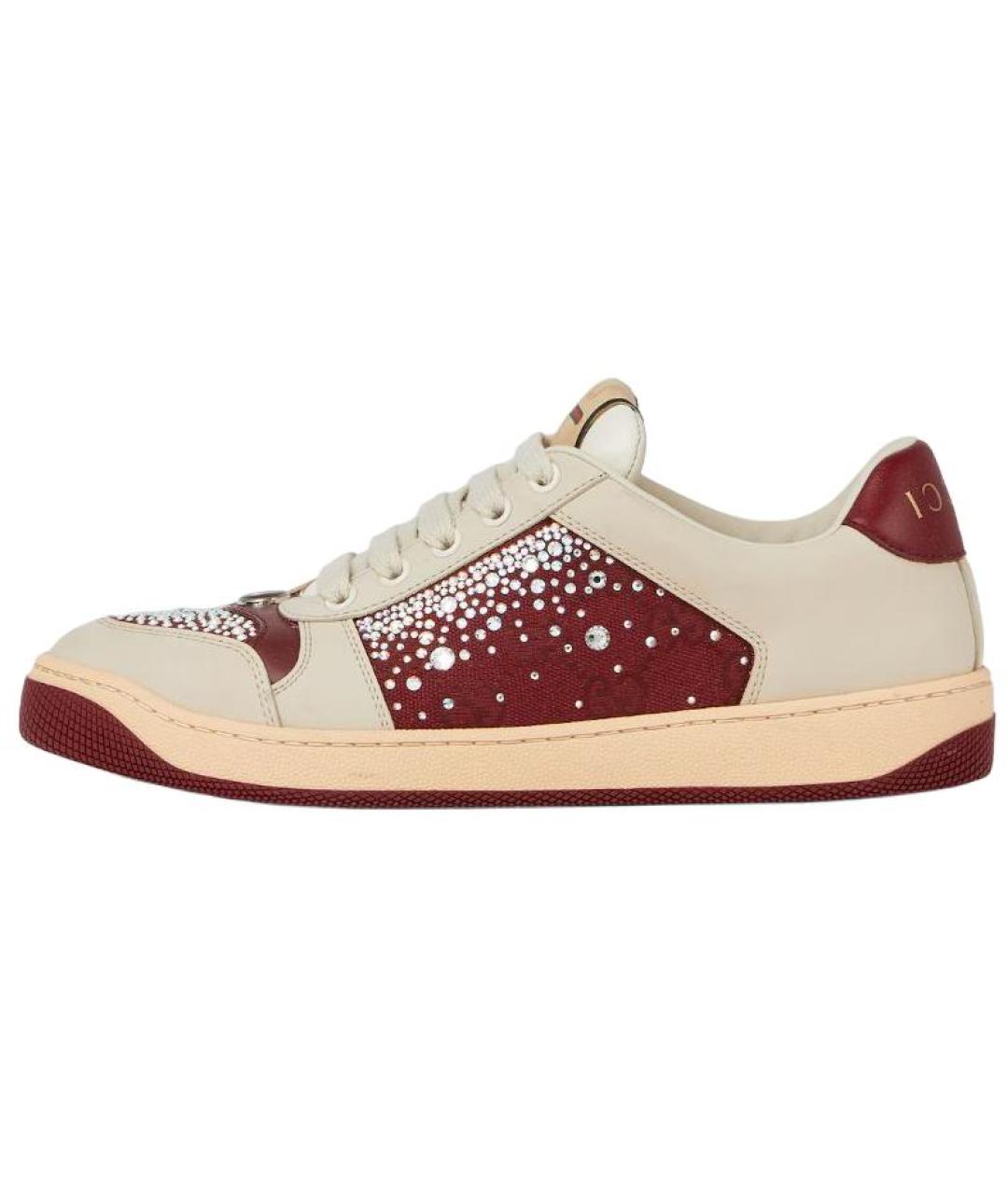 GUCCI Красные кожаные кроссовки, фото 2