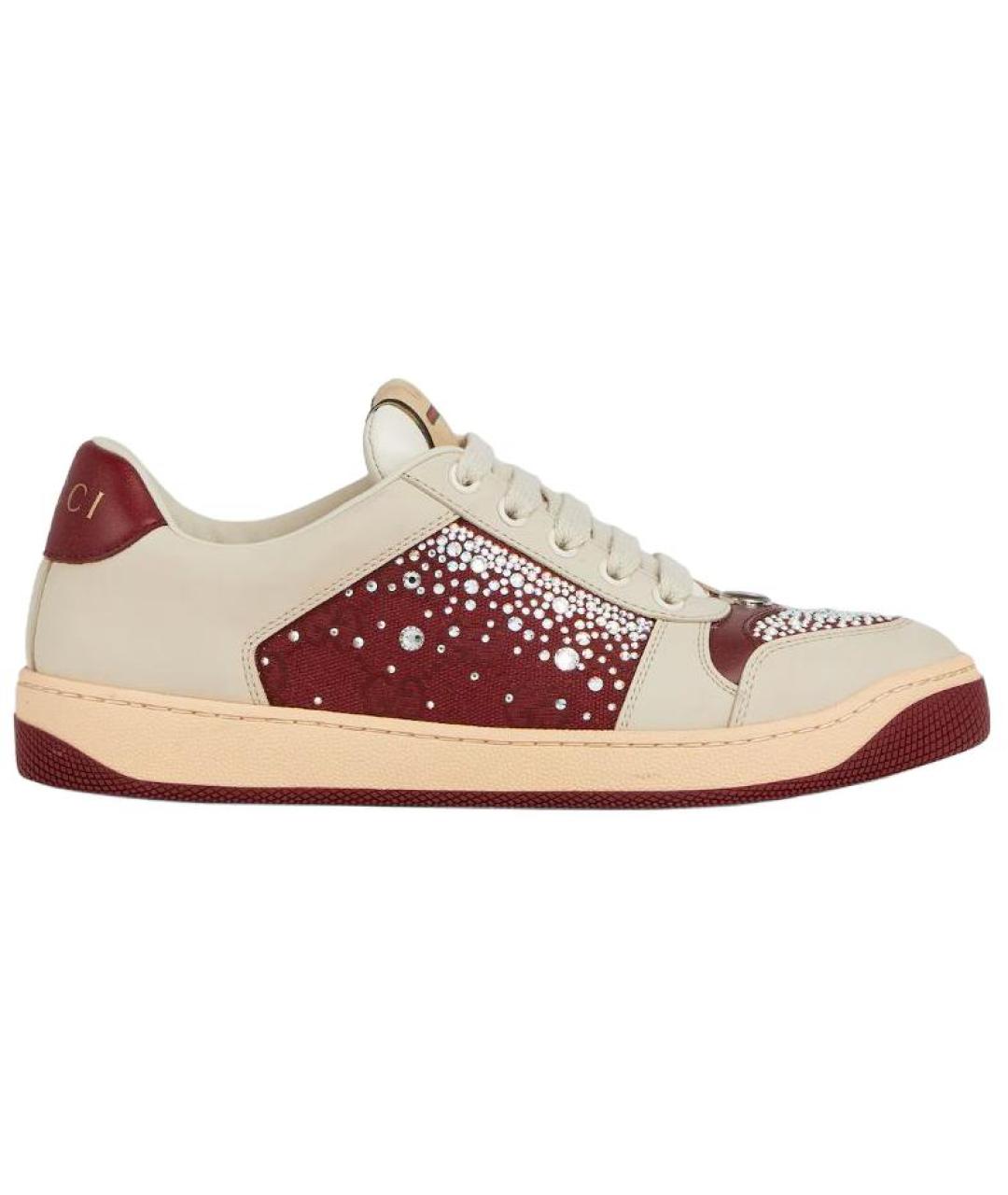 GUCCI Красные кожаные кроссовки, фото 1