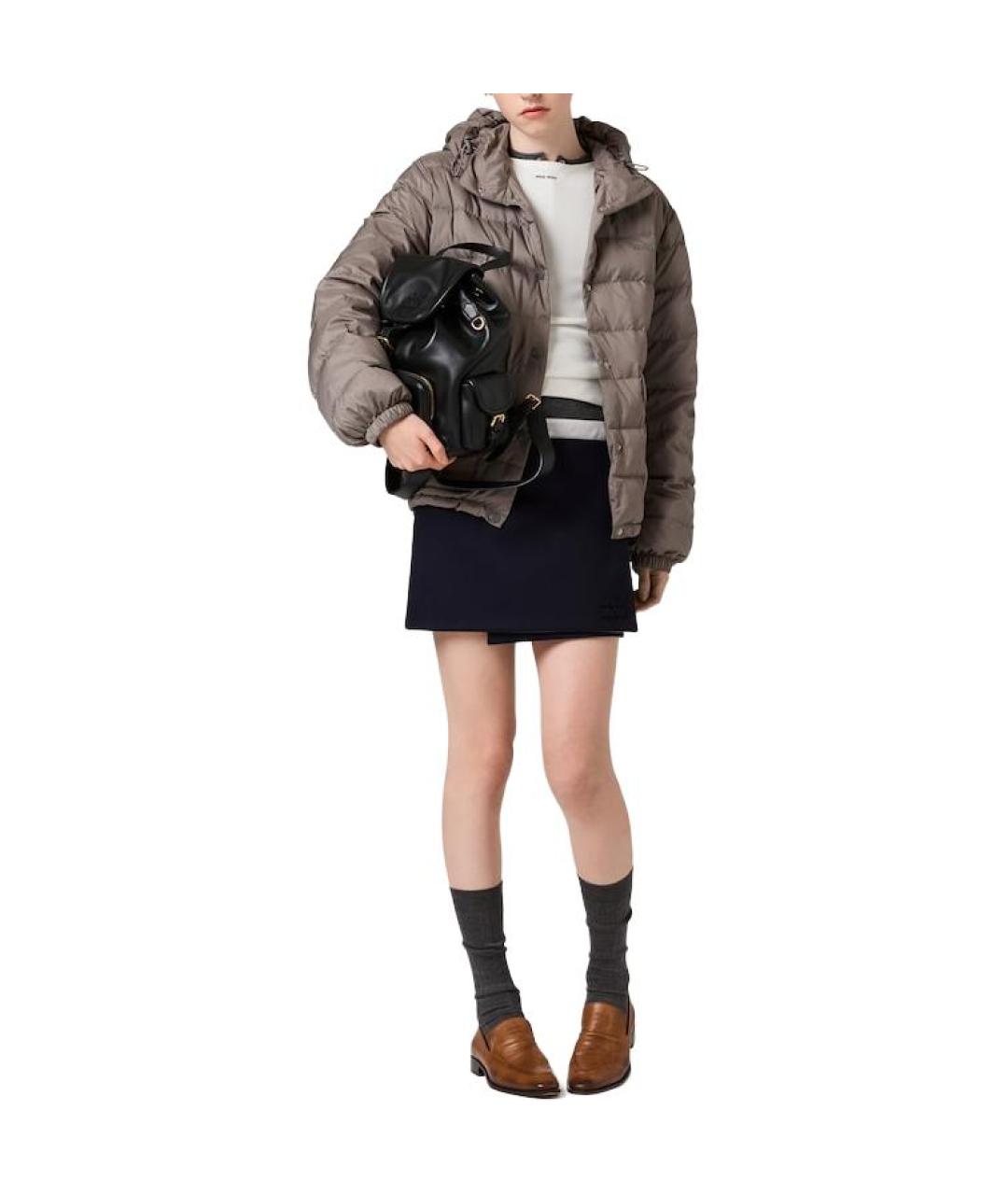 MIU MIU Серый пуховик, фото 2