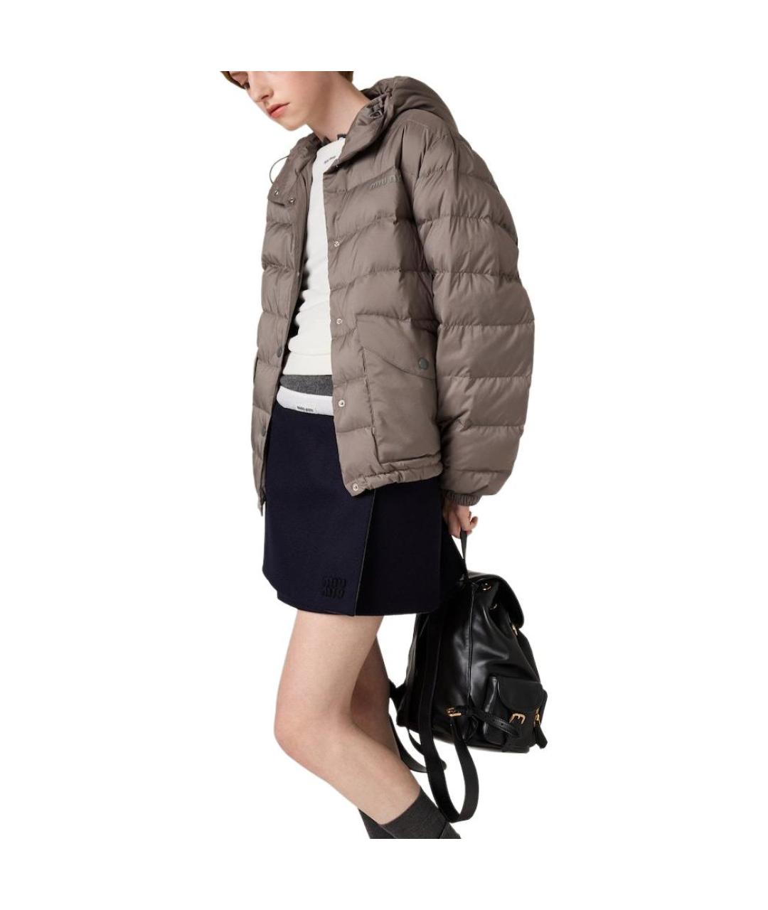 MIU MIU Серый пуховик, фото 4