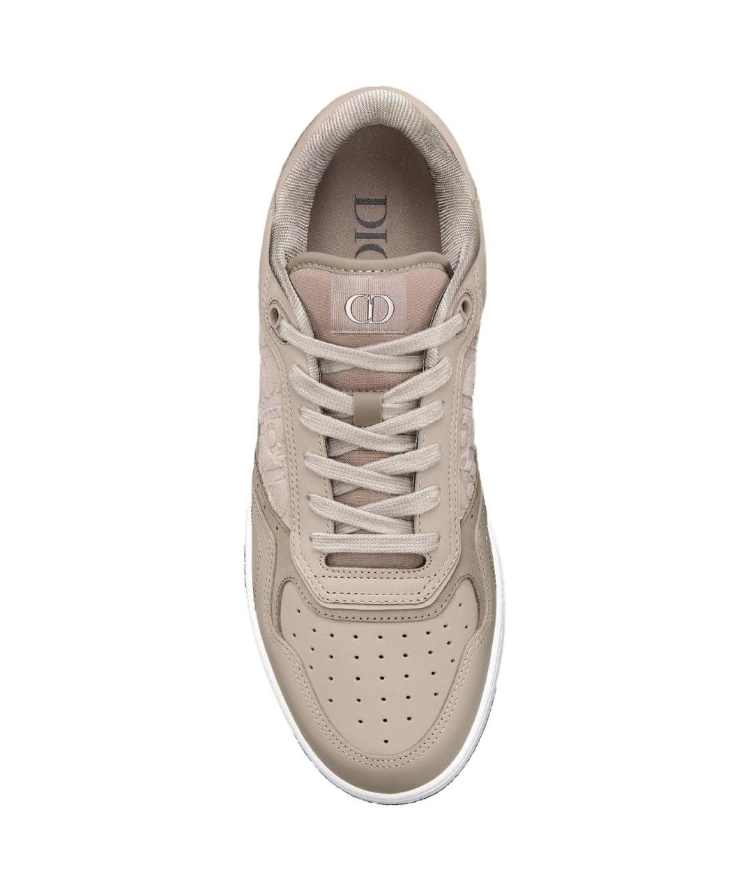 CHRISTIAN DIOR Бежевые кожаные низкие кроссовки / кеды, фото 4