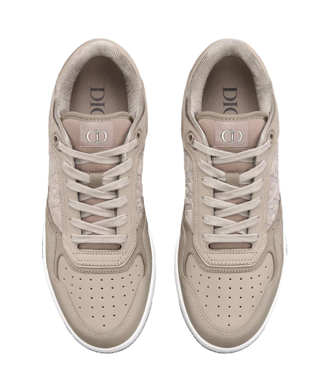 CHRISTIAN DIOR Бежевые кожаные низкие кроссовки / кеды, фото 5