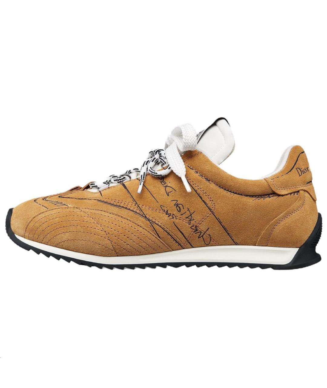 CHRISTIAN DIOR Коричневые замшевые кроссовки, фото 2
