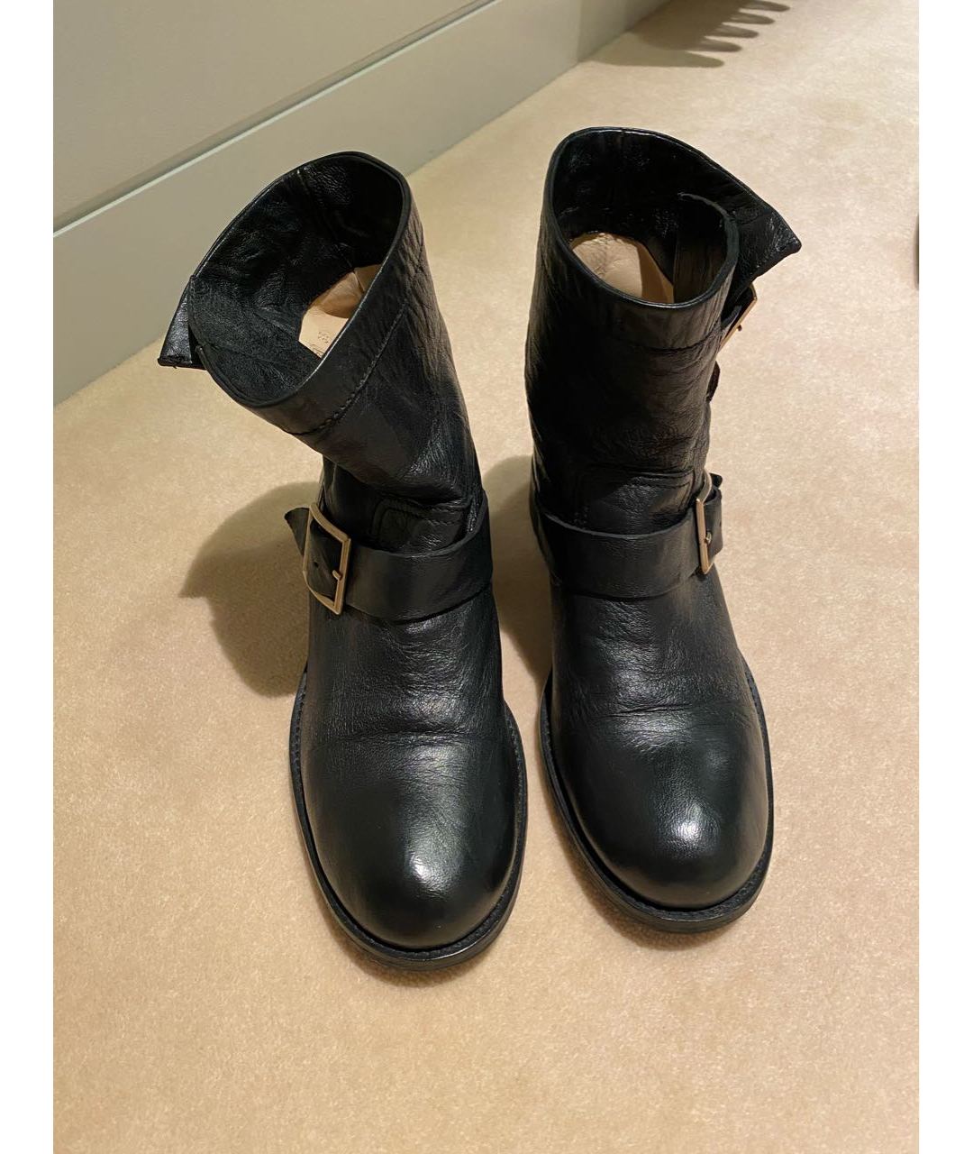 JIMMY CHOO Черные кожаные ботинки, фото 2