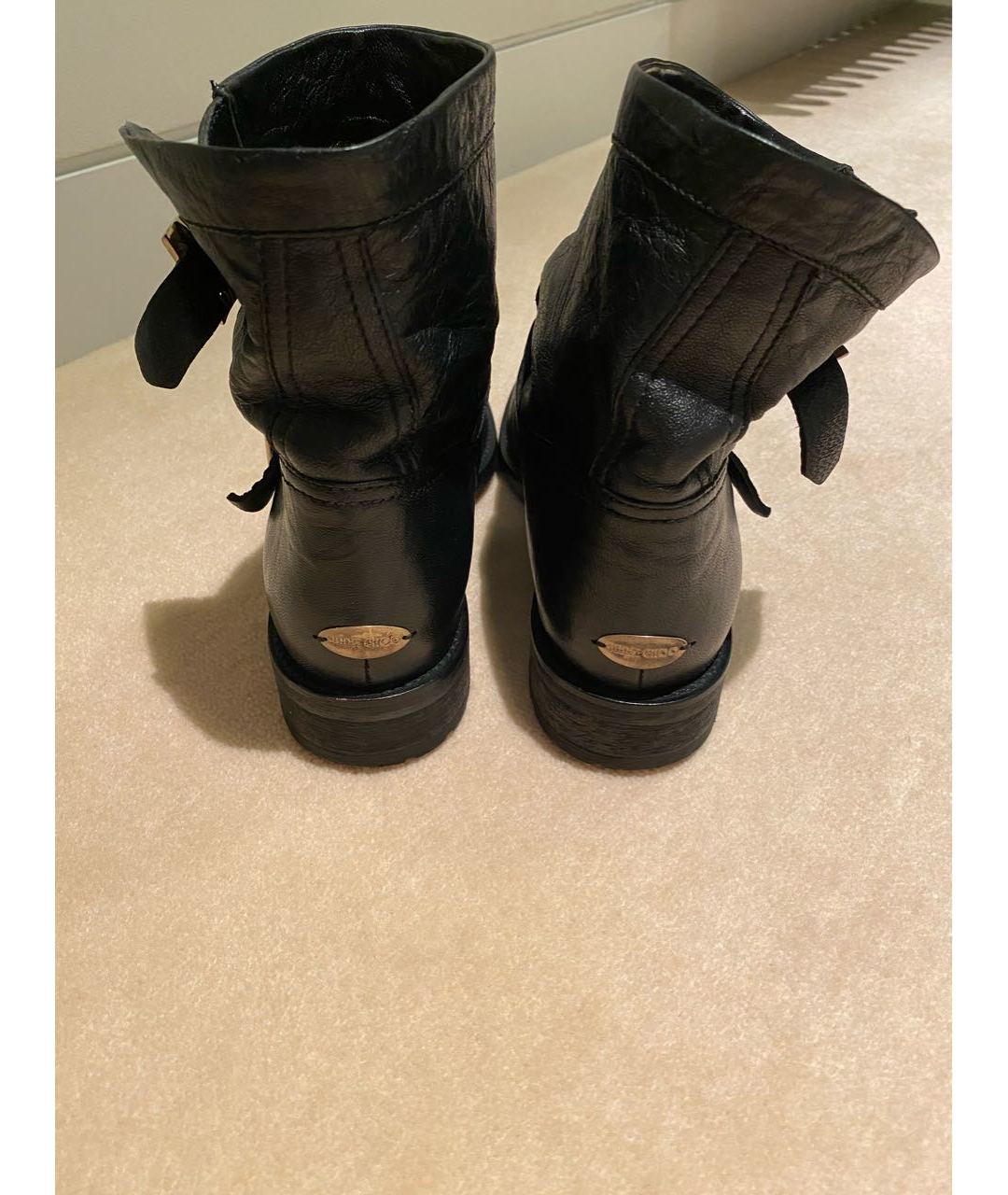 JIMMY CHOO Черные кожаные ботинки, фото 4