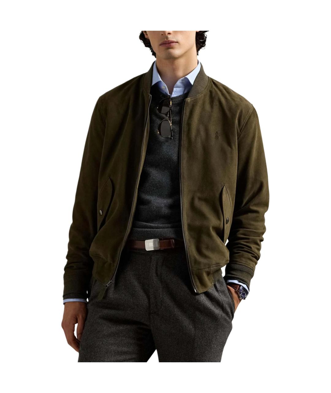 POLO RALPH LAUREN Зеленая замшевая куртка, фото 3