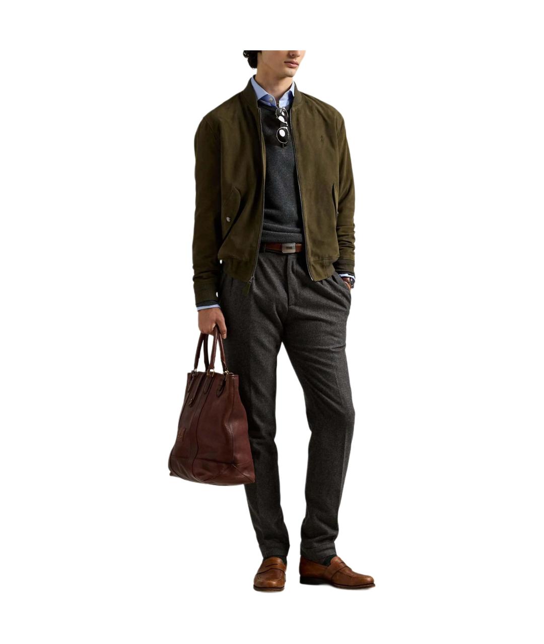 POLO RALPH LAUREN Зеленая замшевая куртка, фото 2