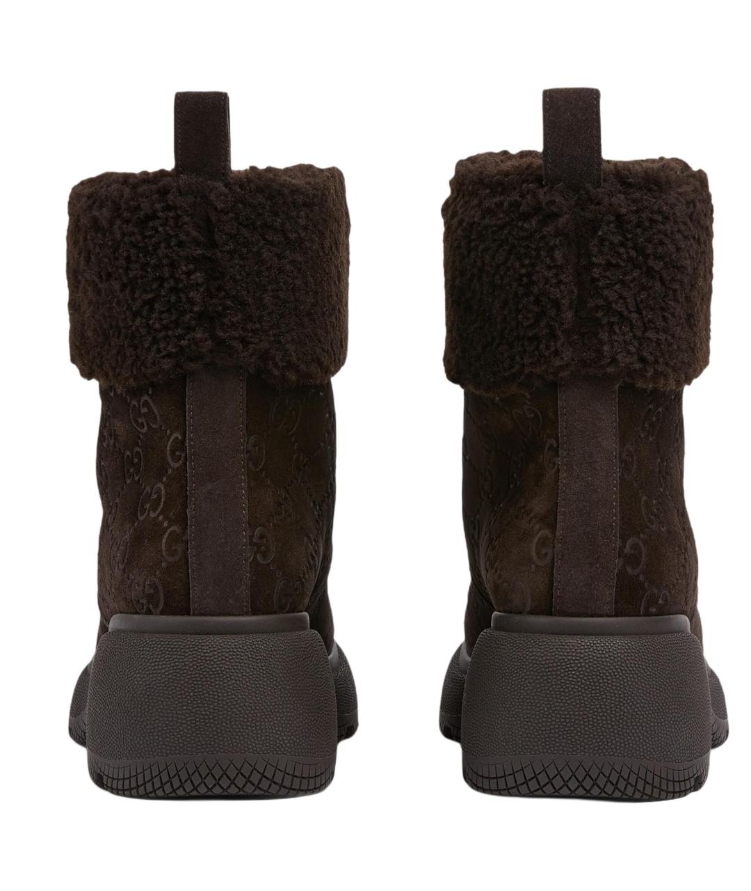 GUCCI Коричневые замшевые ботинки, фото 5