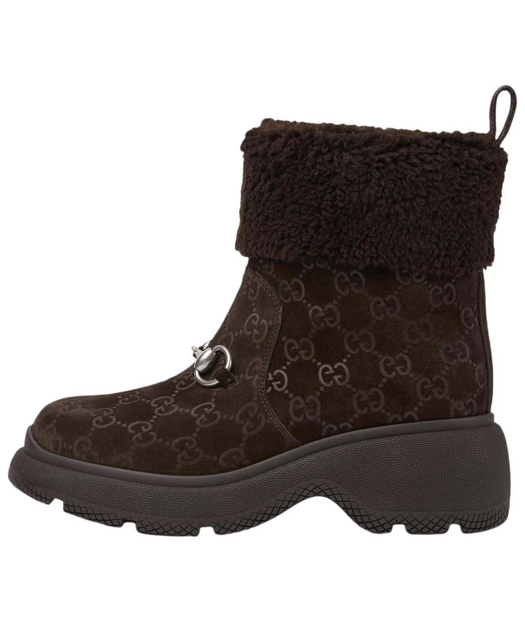 GUCCI Коричневые замшевые ботинки, фото 2