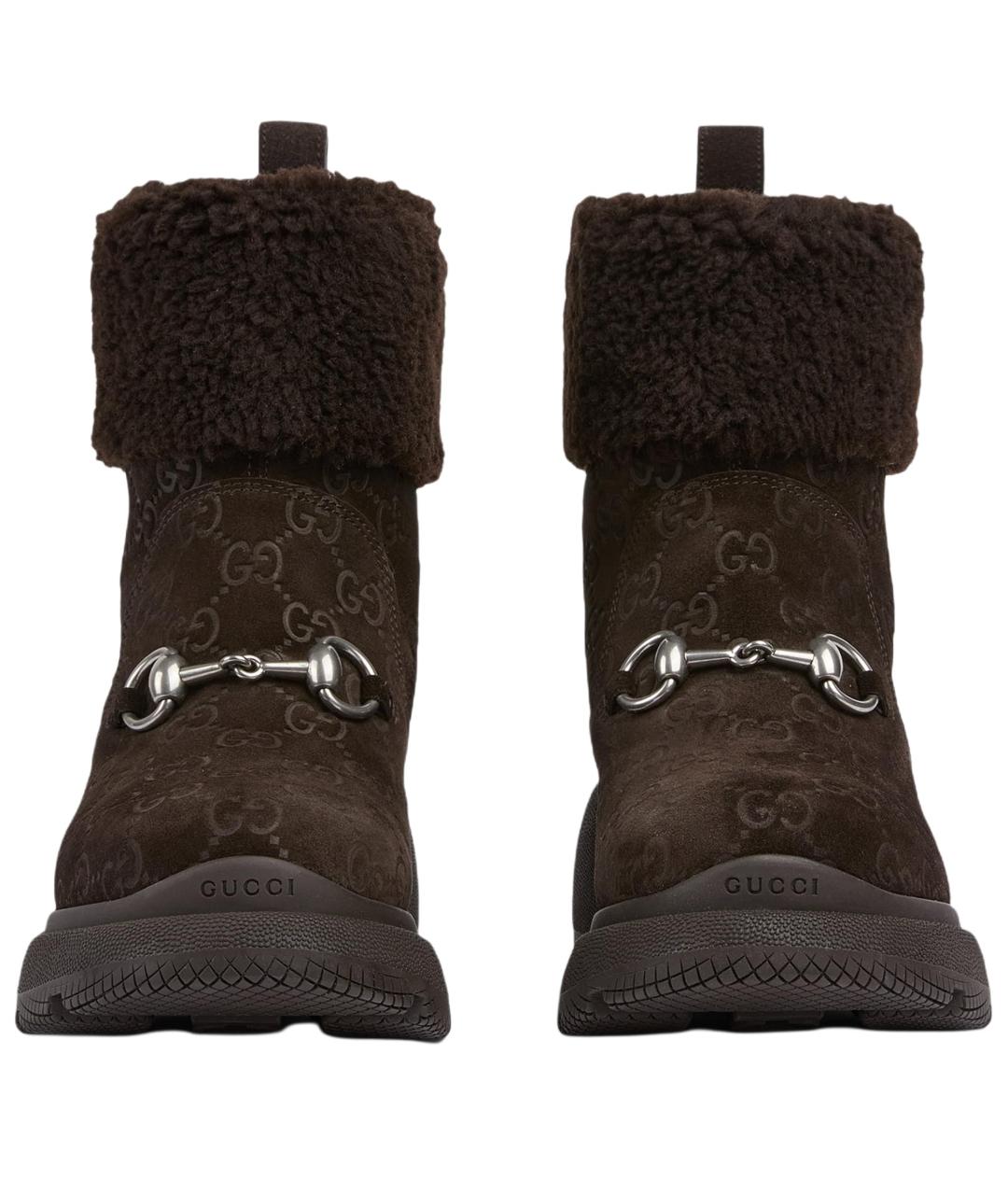 GUCCI Коричневые замшевые ботинки, фото 4