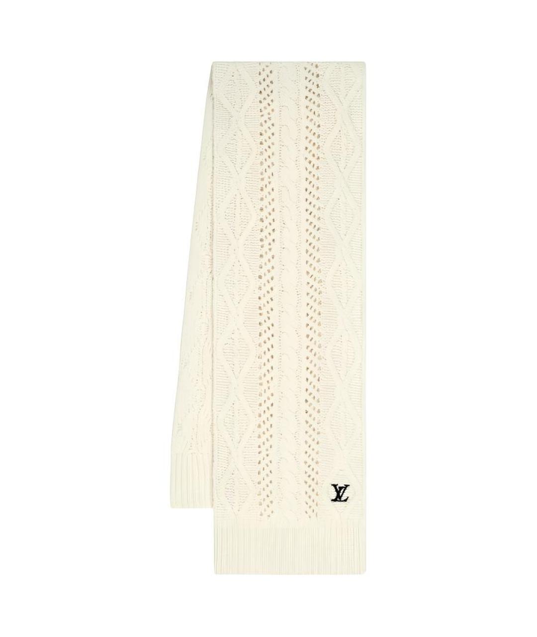 LOUIS VUITTON Белый шерстяной шарф, фото 1