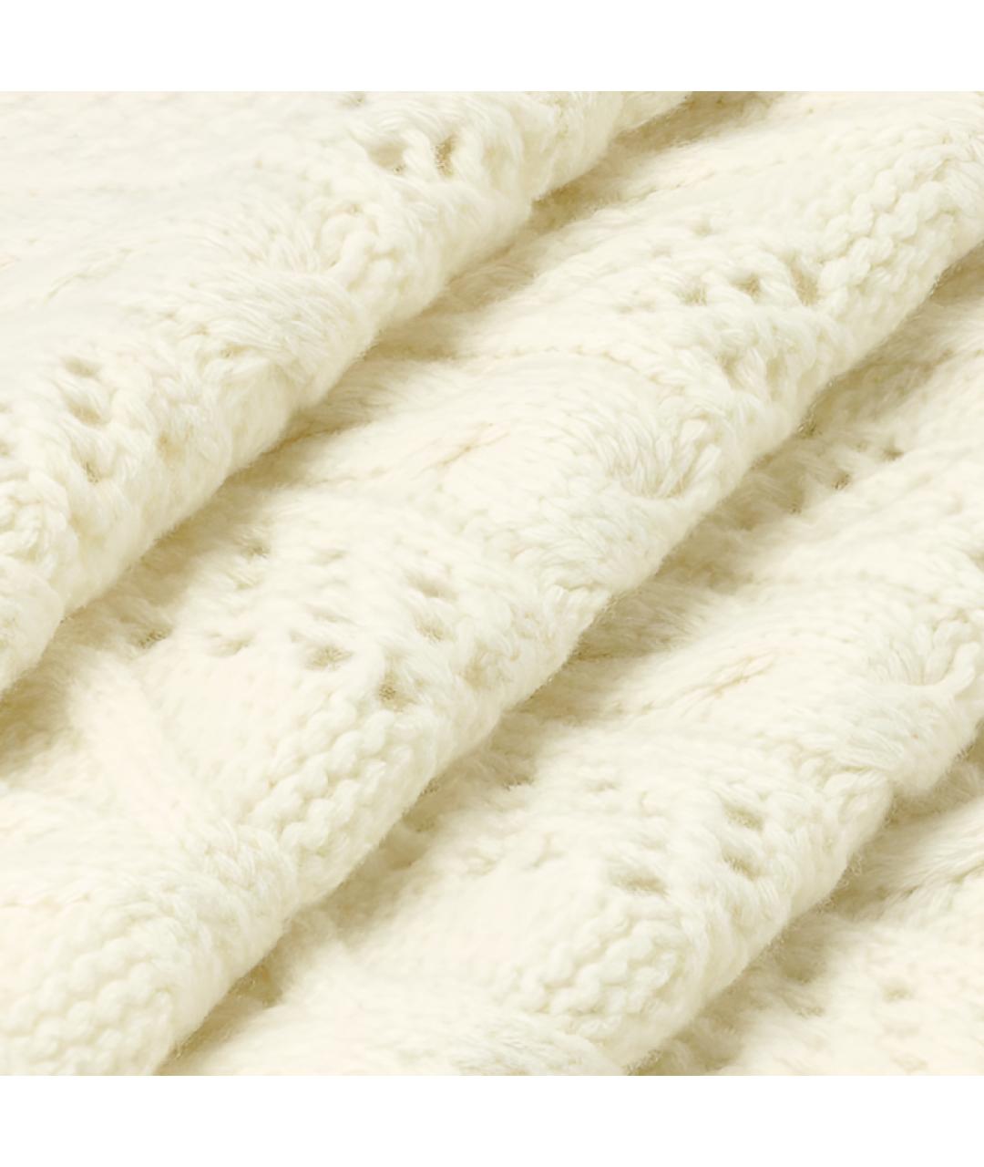 LOUIS VUITTON Белый шерстяной шарф, фото 3