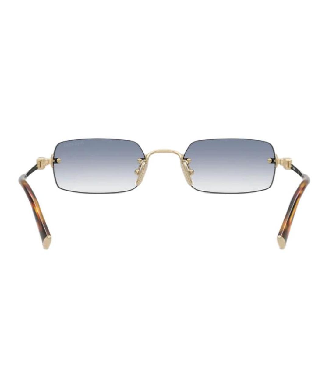 MIU MIU Золотые металлические солнцезащитные очки, фото 4