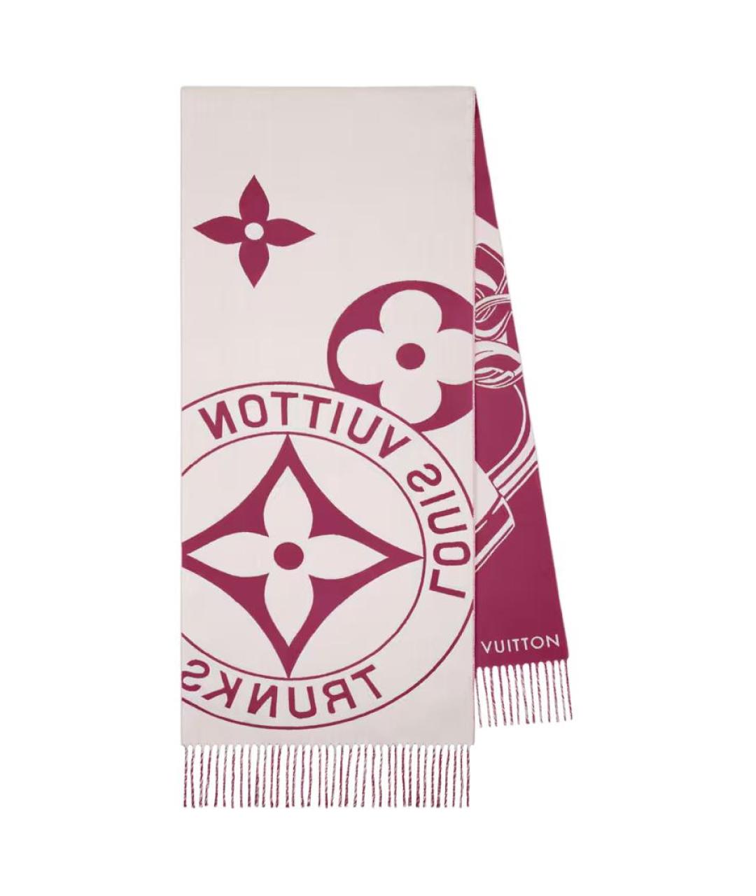 LOUIS VUITTON Бордовый шерстяной шарф, фото 2