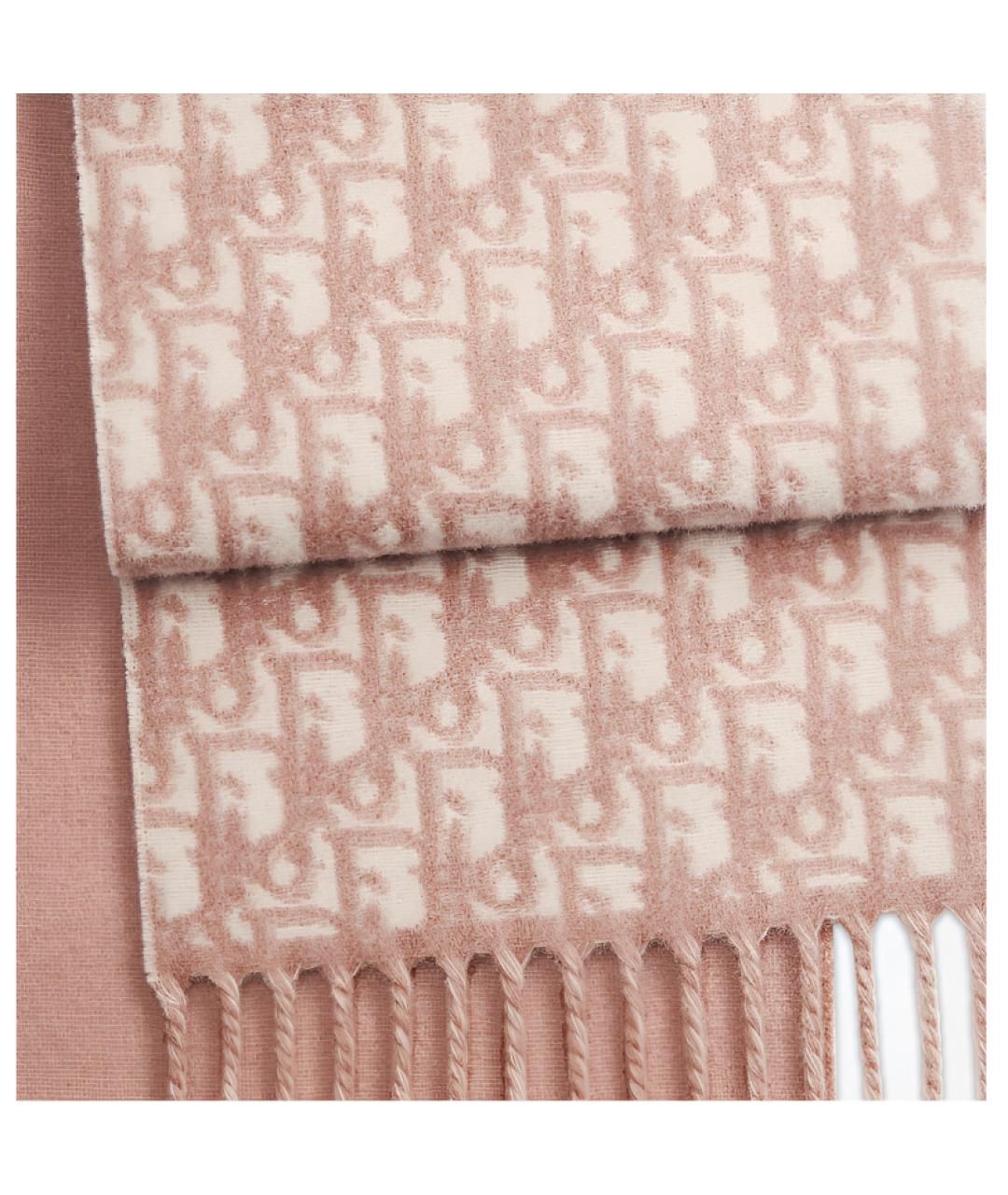 CHRISTIAN DIOR Розовый кашемировый шарф, фото 3